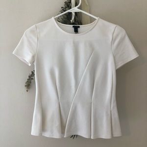 J. Crew white peplum top